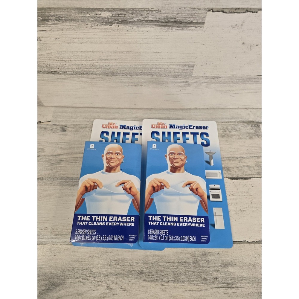 Mr. Clean Magic Eraser Sheets 2 Packs 16 Total Thin Flexible Cleaning Dry Sheets